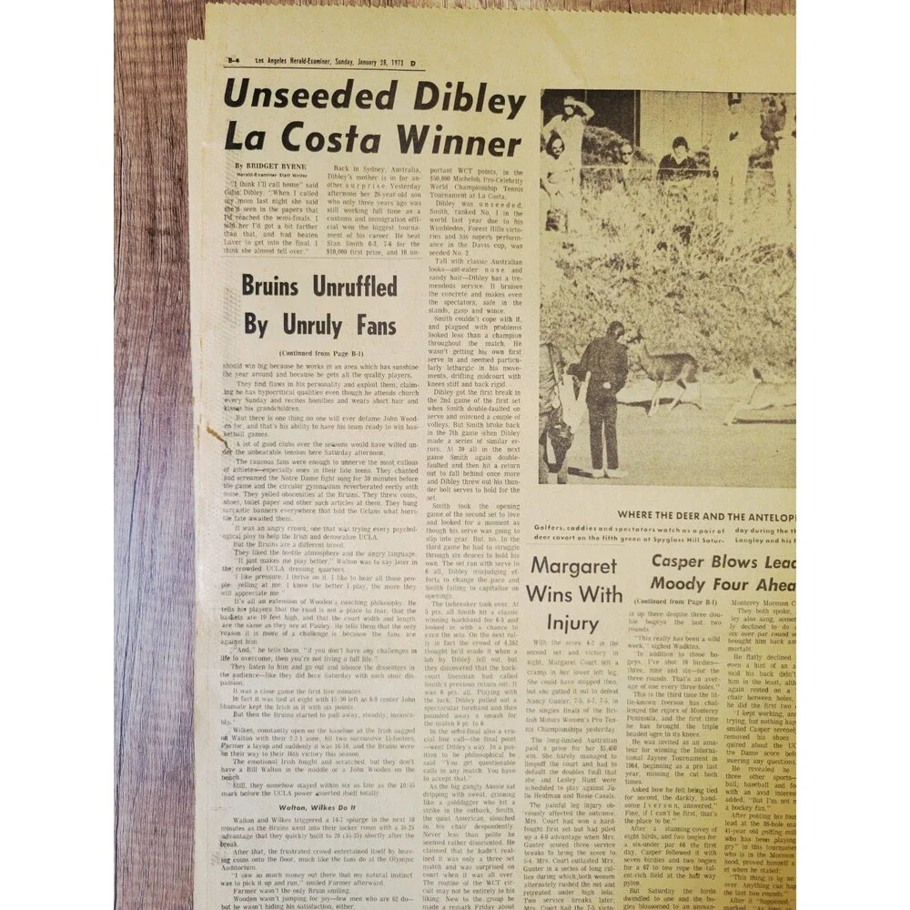 1973 Jan 28: LA Herald Bill Walton UCLA Win 61 Straight Games College Basketball